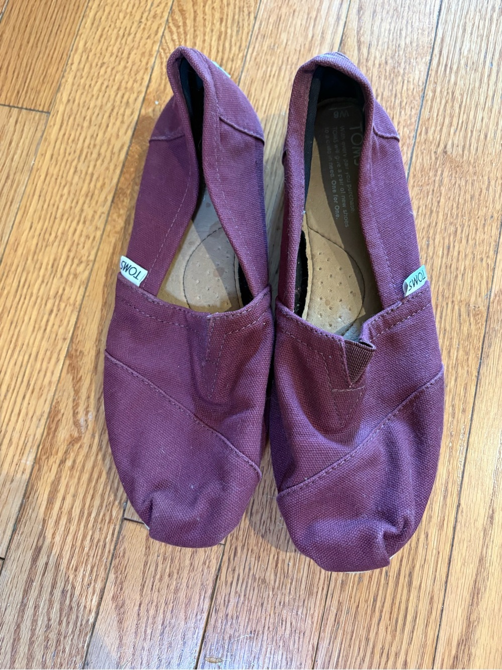 Toms Canvas Slip-Ons in Wine